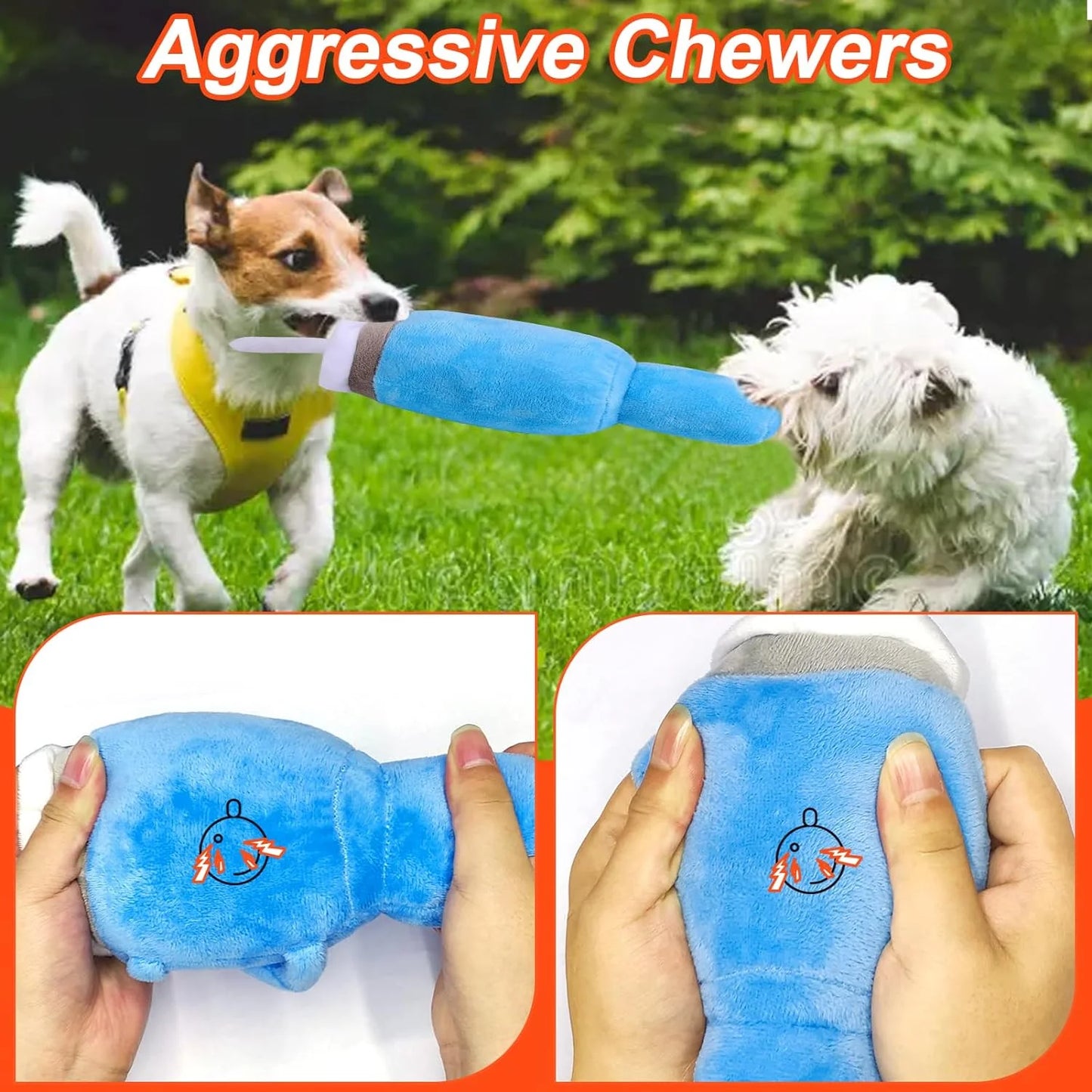 Squeaky Dog Tumbler Toy - Durable and Safe Design for Aggressive Chewers, Ideal for Small to Large Dogs (Blue)