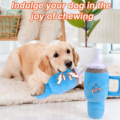 Squeaky Dog Tumbler Toy - Durable and Safe Design for Aggressive Chewers, Ideal for Small to Large Dogs (Blue)