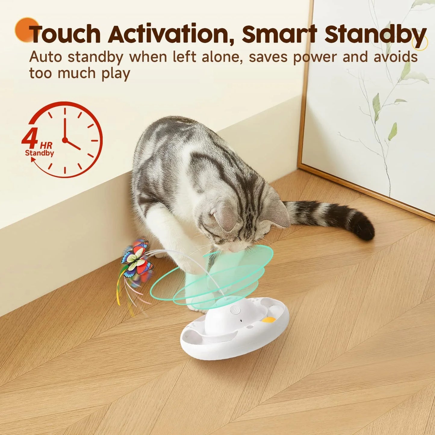 Smart Interactive Cat Toys Upgraded Tumbler with 3 Speeds, Butterfly, Balls, and Paws Kicker