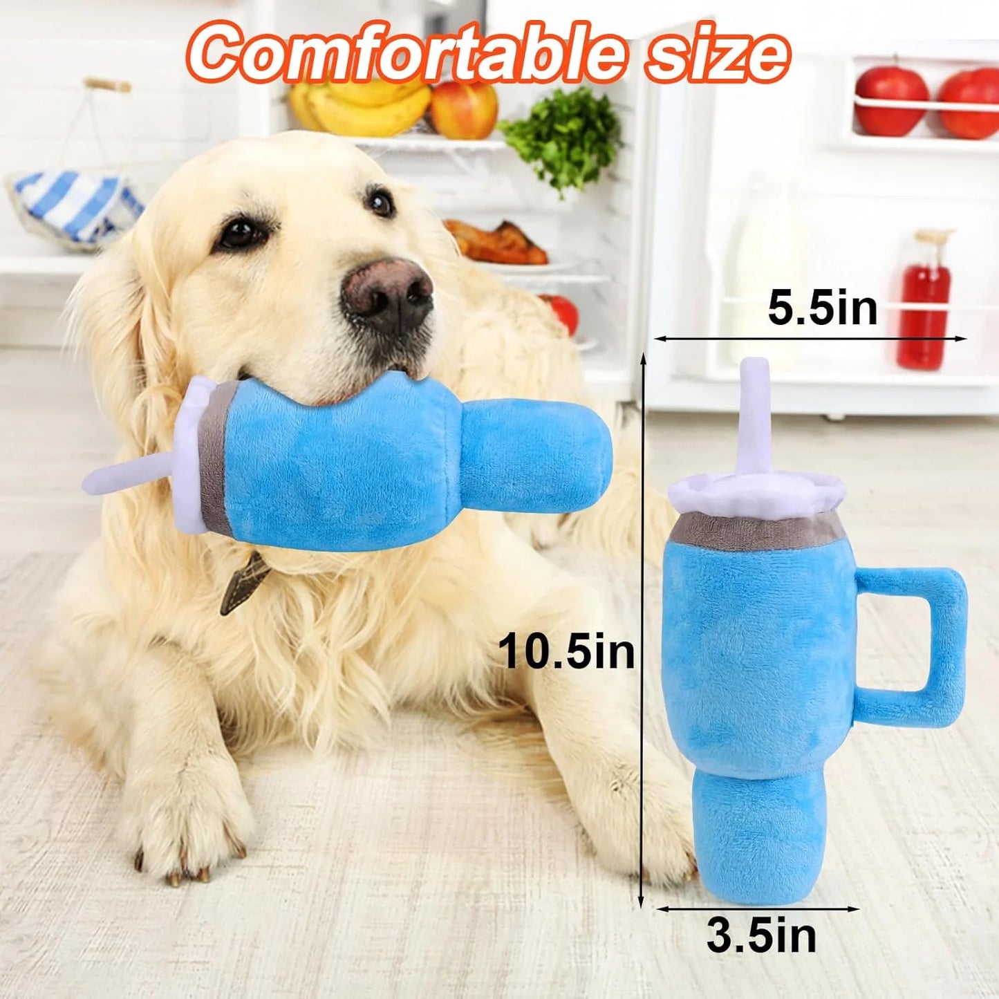 Squeaky Dog Tumbler Toy - Durable and Safe Design for Aggressive Chewers, Ideal for Small to Large Dogs (Blue)